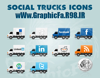 آیکونهای شبکه های اجتماعی به شکل کامیون-graphicfa.r98.ir