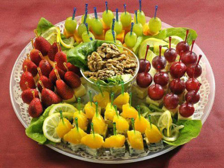 چیدمان و تزئین قشنگ میوه شب یلدا دی 92