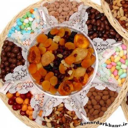 تزیین آجیل شب یلدا در تنگ