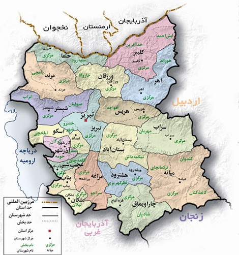 نقشه اذربایجان غربی