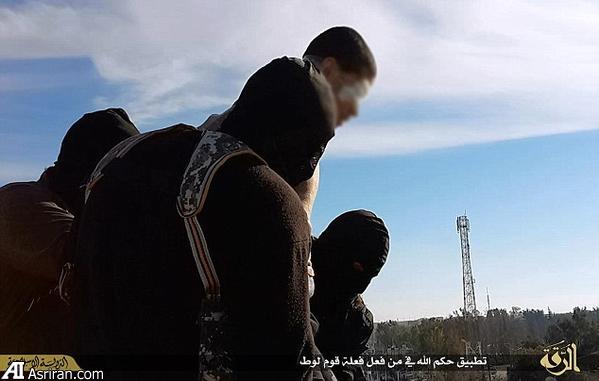عکس های پرت کردن یک جوان از بالای ساختمان توسط داعش