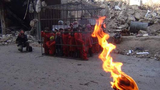 اقدام منزجر کننده داعش در به قفس‎ انداختن کودکان سوری + 27 بهمن 93