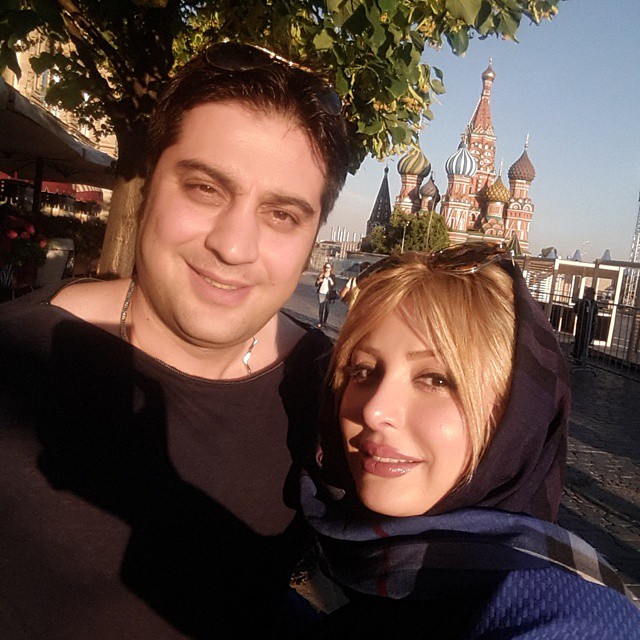 عکس سلفی نیوشا ضیغمی و همسرش در مسکو