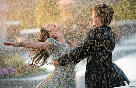 girl and boy in rain