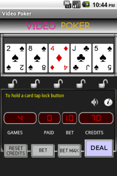 Video Poker (Android) دانلود بازی کارتی  اندروید  بازی پوکر برای تمام گوشی ها وتبلت های اندروید