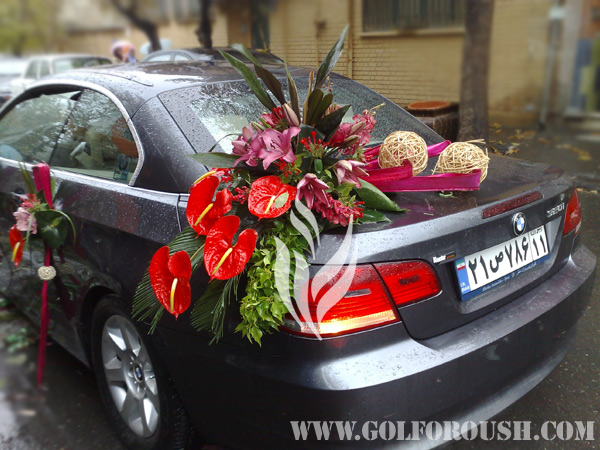 ماشین عروس زیبا برای عروس و داماد