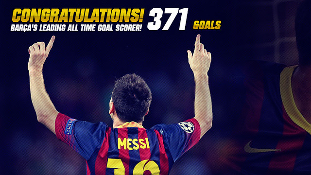 دانلود کلیپ تمام 371 گل مسی بهترین گلزن تاریخ بارسلونا(2004-2014)