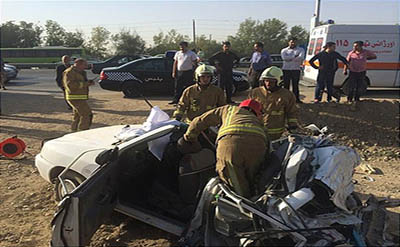 گزارش تصویری از یک تصادف مرگبار در بزرگراه تهران-قم