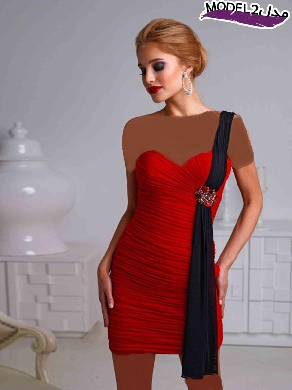 مدل لباس مجلسی کوتاه قرمز 2016