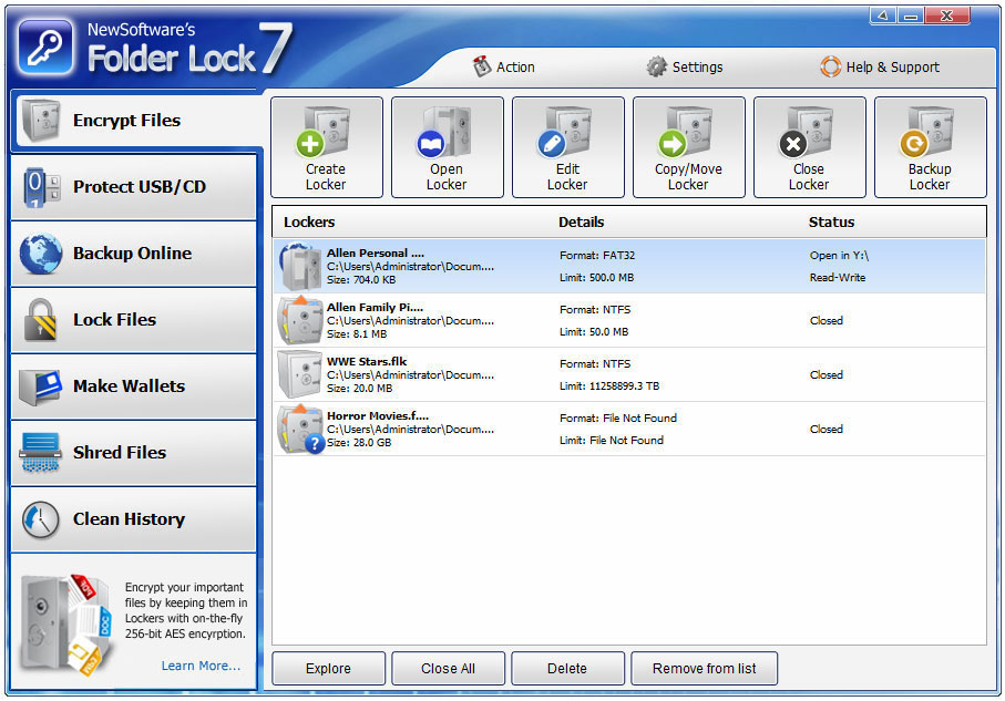 دانلود Folder Lock 7.5.0 قفل گذاری رو پوشه ها و فایل به همراه کرک و سریال و patch