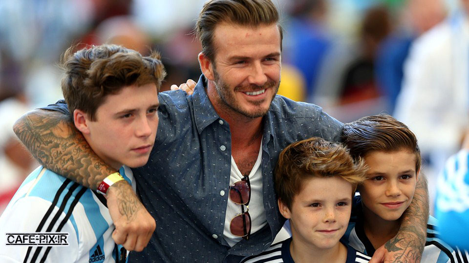argentina-v-germany-2014_Beckham عکس دیوید بکهام و پسرانش در فینال جام جهانی 2014
