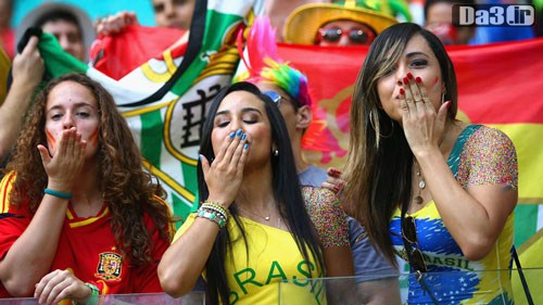 عکس های دیدنی از حضور زنان در جام جهانی برزیل 2014