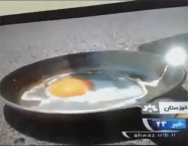 پخته شدن عملی تخم مرغ در هوای اهواز