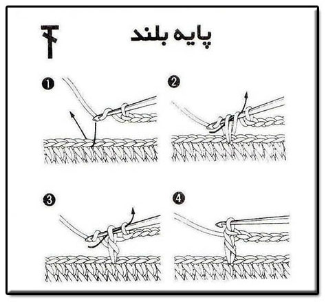 آموزش علائم قلاب بافی