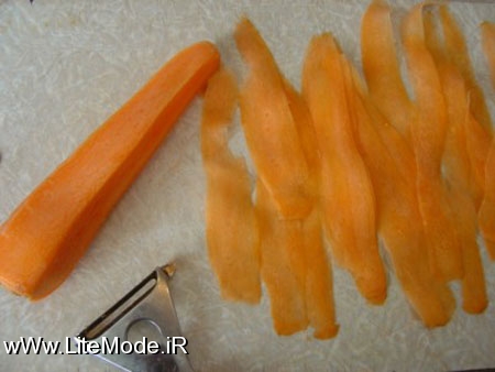 تزیین تصویری هویج به شکل گل رز,تزیین هویج