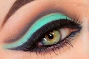 Turquoise eye shadow makeup tutorial