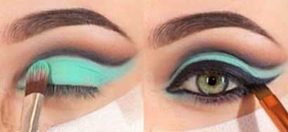 Turquoise eye shadow makeup tutorial