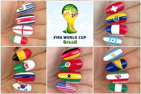 طراحی ناخن به سبک جام جهانی ۲۰۱۴
