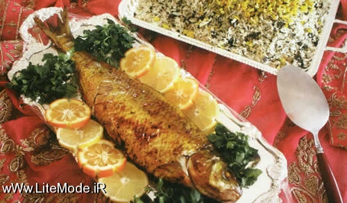 تزیین سبزی پلو با ماهی