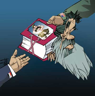 کاریکاتورهای صدامُ بن لادن و غیره.