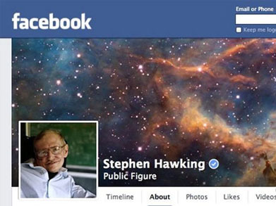 استیون هاوکینگ هم به فیسبوک پیوست !! + عکس