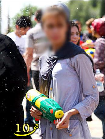 عکس های دختران بد حجاب در جشن آب‌پاشی تهران