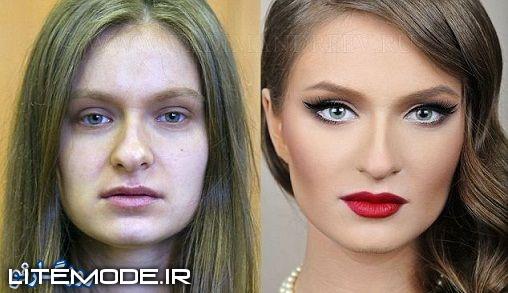 تغییرات شگفت انگیز خانمها با آرایش