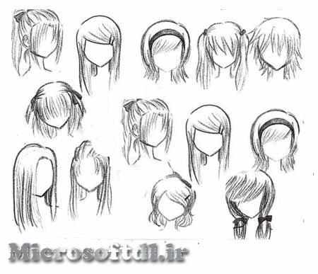 دانلود براش فتوشاپ موی دخترانه کارتونی Manga Hair Brush