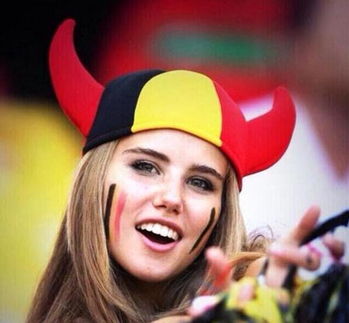 دختر تماشاچی بلژیکی زیباترین دختر جام جهانی 2014 برزیل+عکس