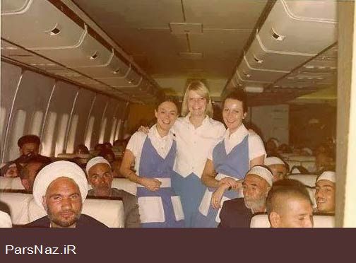 (عکس) حضور مهمانداران بی حجاب در پرواز حجاج ایرانی
