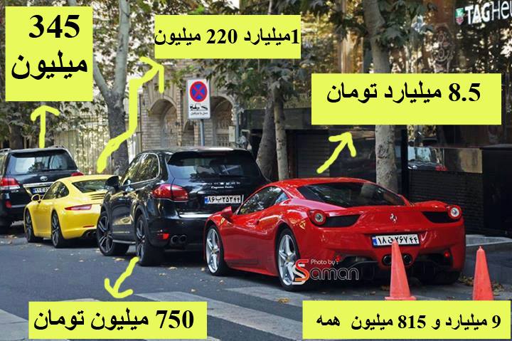 توی تهران چه خبره؟ + عکس,توی تهران چه خبره؟,عکس شکه کننده در تهران,ماشین های گران قیمت در تهران