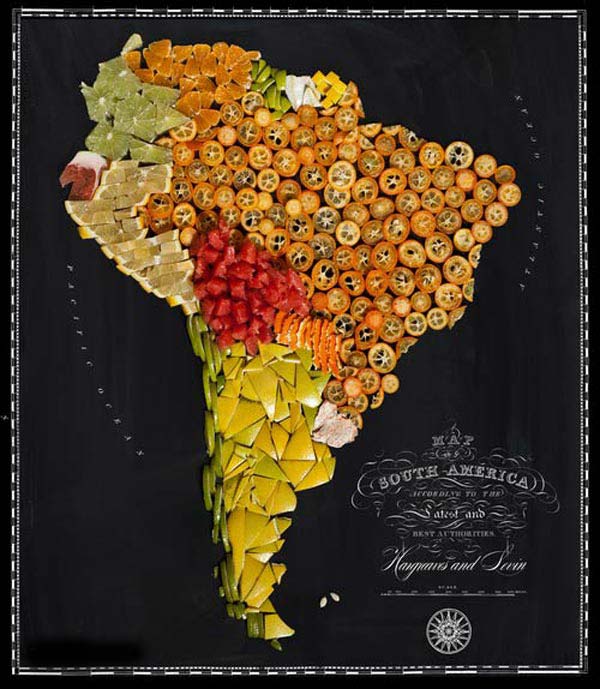 نقشه کشورهاي دنيا با طعم انواع خوراکي ها