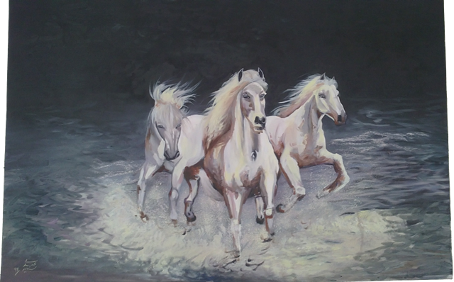 تابلوی اسب با رنگ روغن