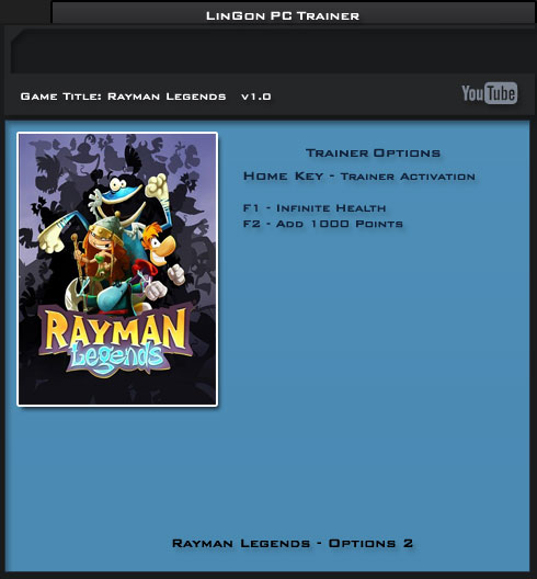Rayman Legends Steam 1.0 +2 Trainer Lingon