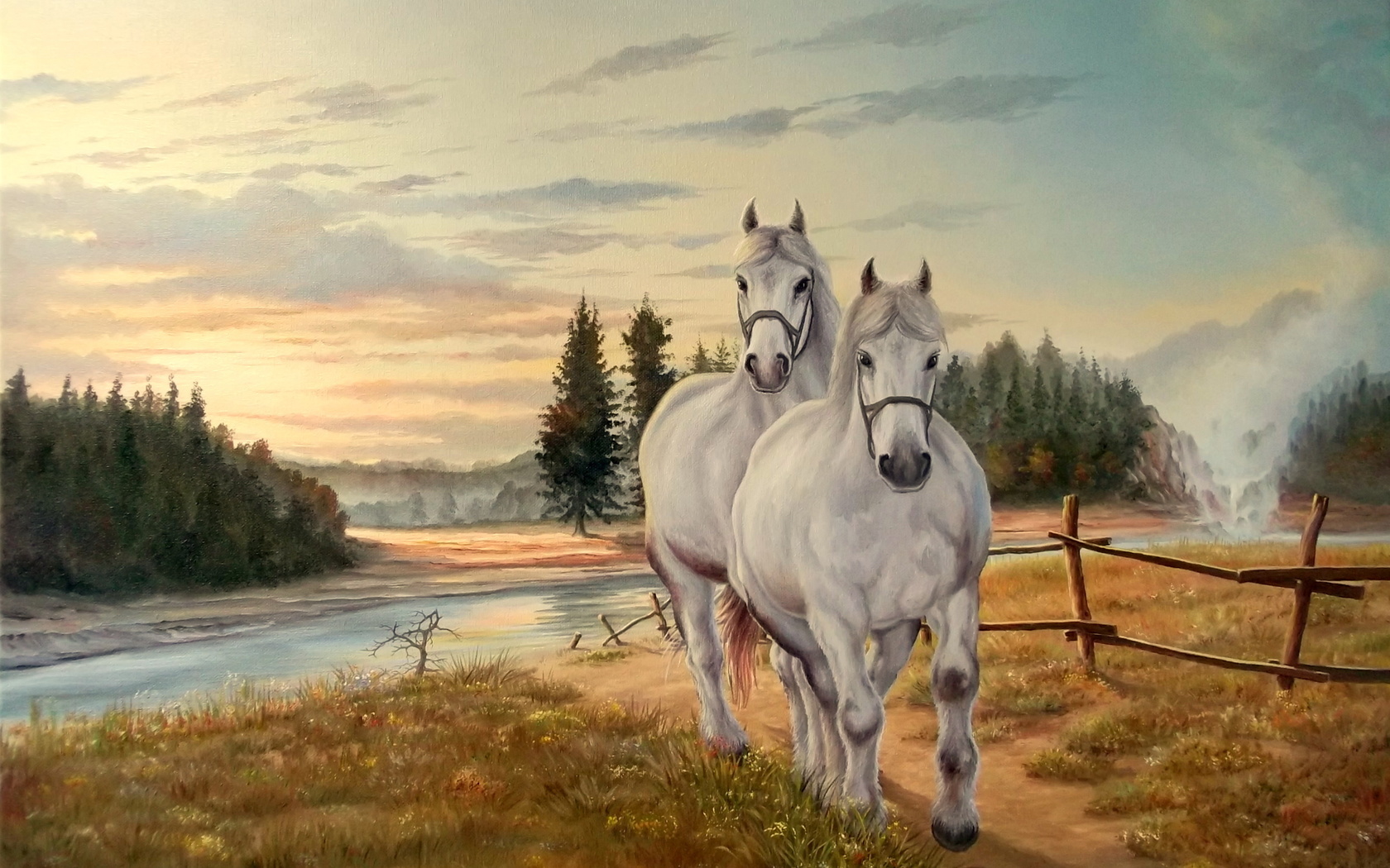 تصویر زمینه نقاشی اسب