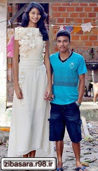 قد بلند ترین عروس جهان به همراه شوهرش (عکس)
