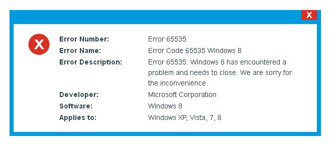 رفع خطا error file system error 65535 در ويندوز 8