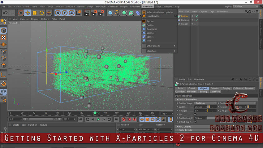 آموزش مقدماتی کار با پلاگین X-Particles در Cinema 4d