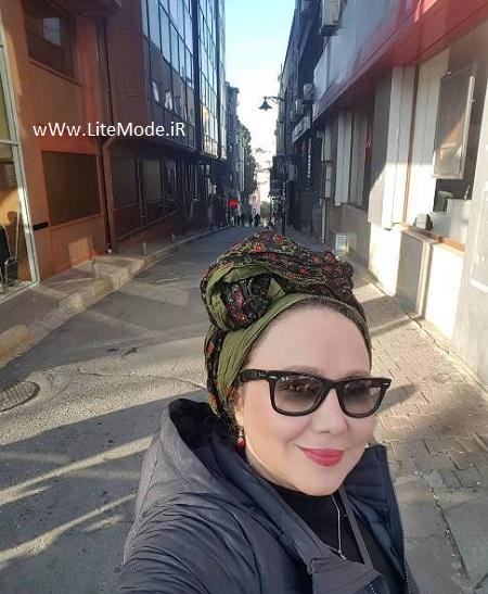 سلفی بهنوش بختیاری با آرایش و حجاب در خیابان +عکس