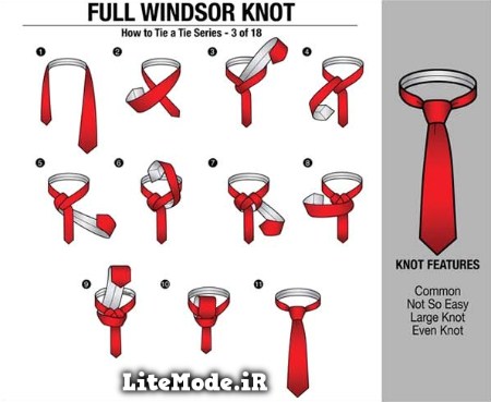 آرشیو کامل از انواع بستن و گره زدن کراوات 