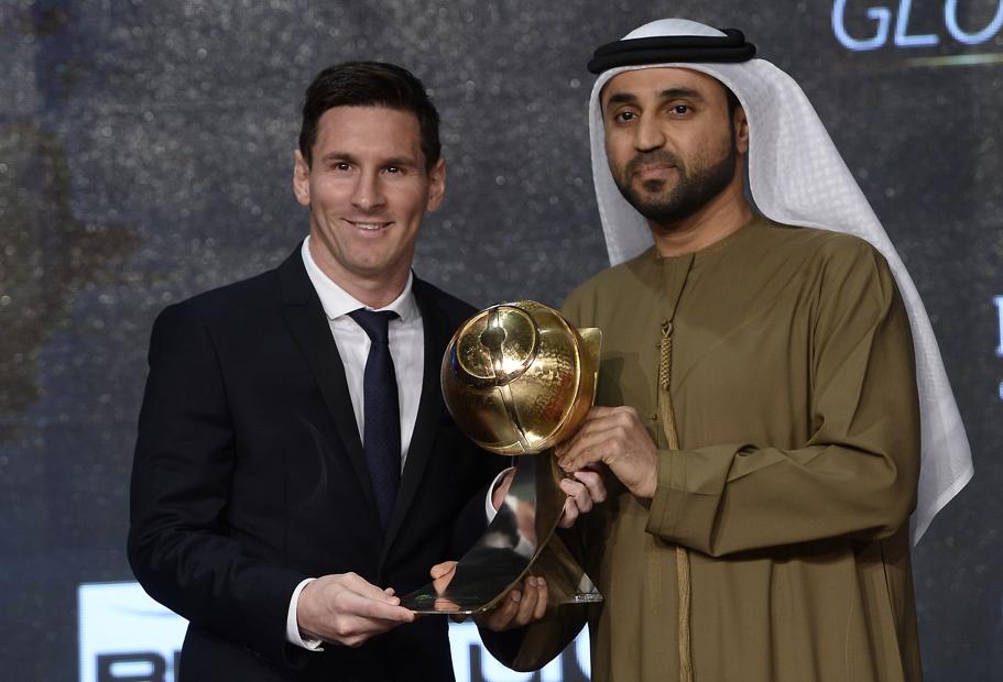 لیونل مسی برنده جایزه بهترین بازیکن Globe Soccer Awards 2015 شد