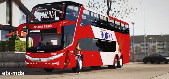 دانلود اتوبوس زیبای مارکوپولو G7 6X2 + داخلی برای یورو تراک
