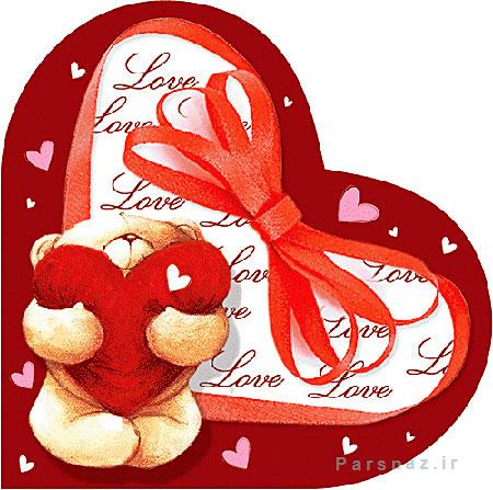کارت پستال و کادوی عاشقانه خرس ولنتاین 