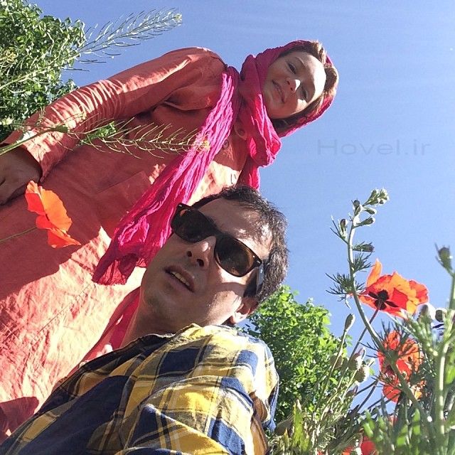 عکس نيما فلاح و همسرش در دشت شقايق! + تصاوير