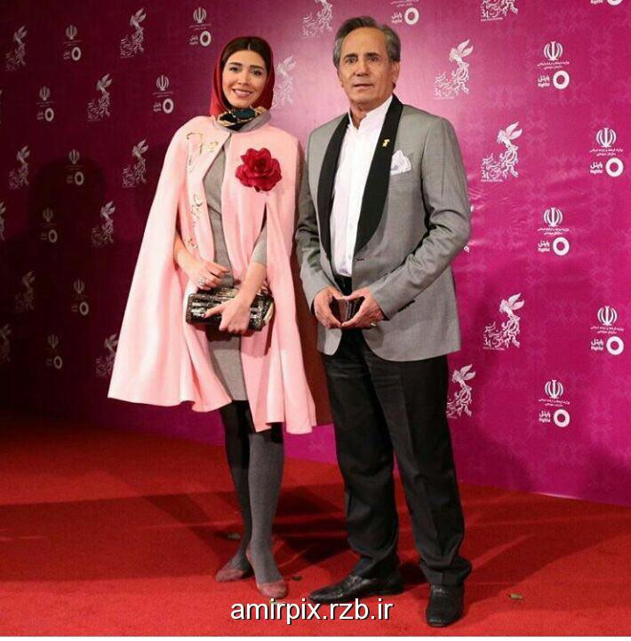 مجید مظفری و دخترش در افتتاحیه سی‌ و‌ چهارمین جشنواره فیلم فجر 