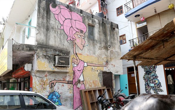جشنواره نقاشی‌های خیابانی در دهلی‎ + تصاویر