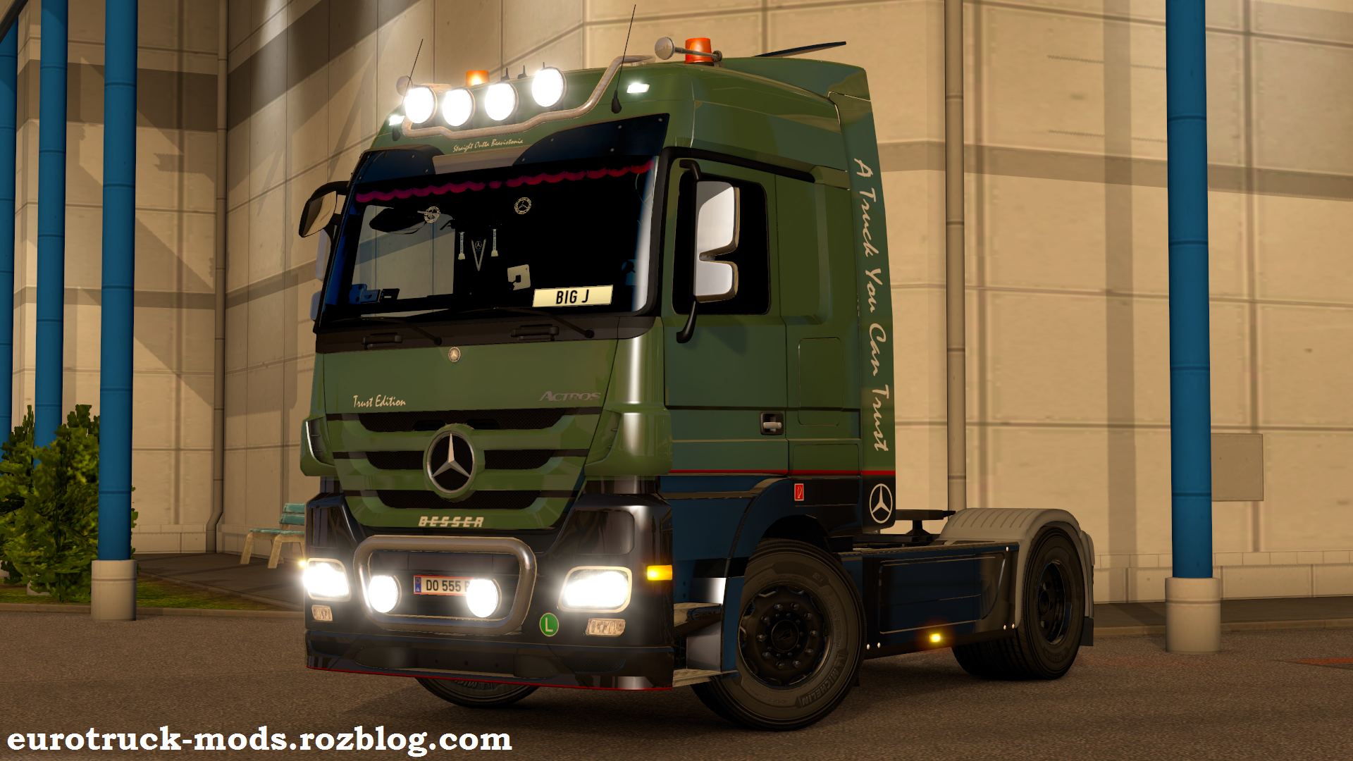 کامیون مرسدس بنز اکتروس mp3 ادیت شده برای یورو تراک