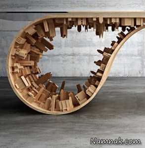 میز چوبی که یک شهر داخلش جا شده + تصاویر