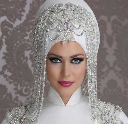  مدل تاج و تور عروس اسلامی و پوشیده سال 1395