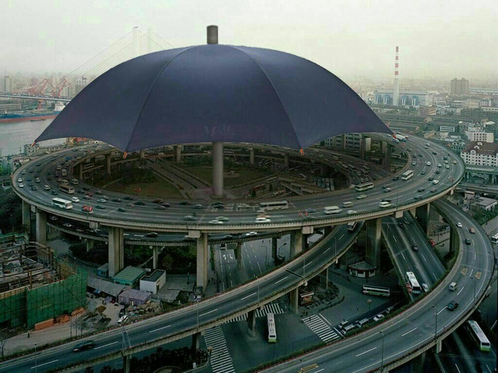 عکس بزرگترین چتر دنیا در چین